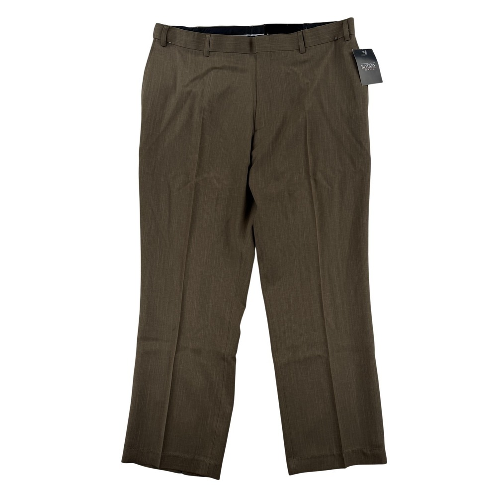 Vintage Botany 500 Dress Pants Mens 38x30 Brown Classic Fit Polyester Business